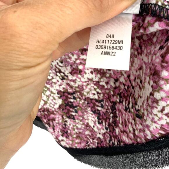 Halogen Raw Edge V Neck Tank Top Pink Pebbles Size Small NWOT $49 MSRP - Picture 7 of 8